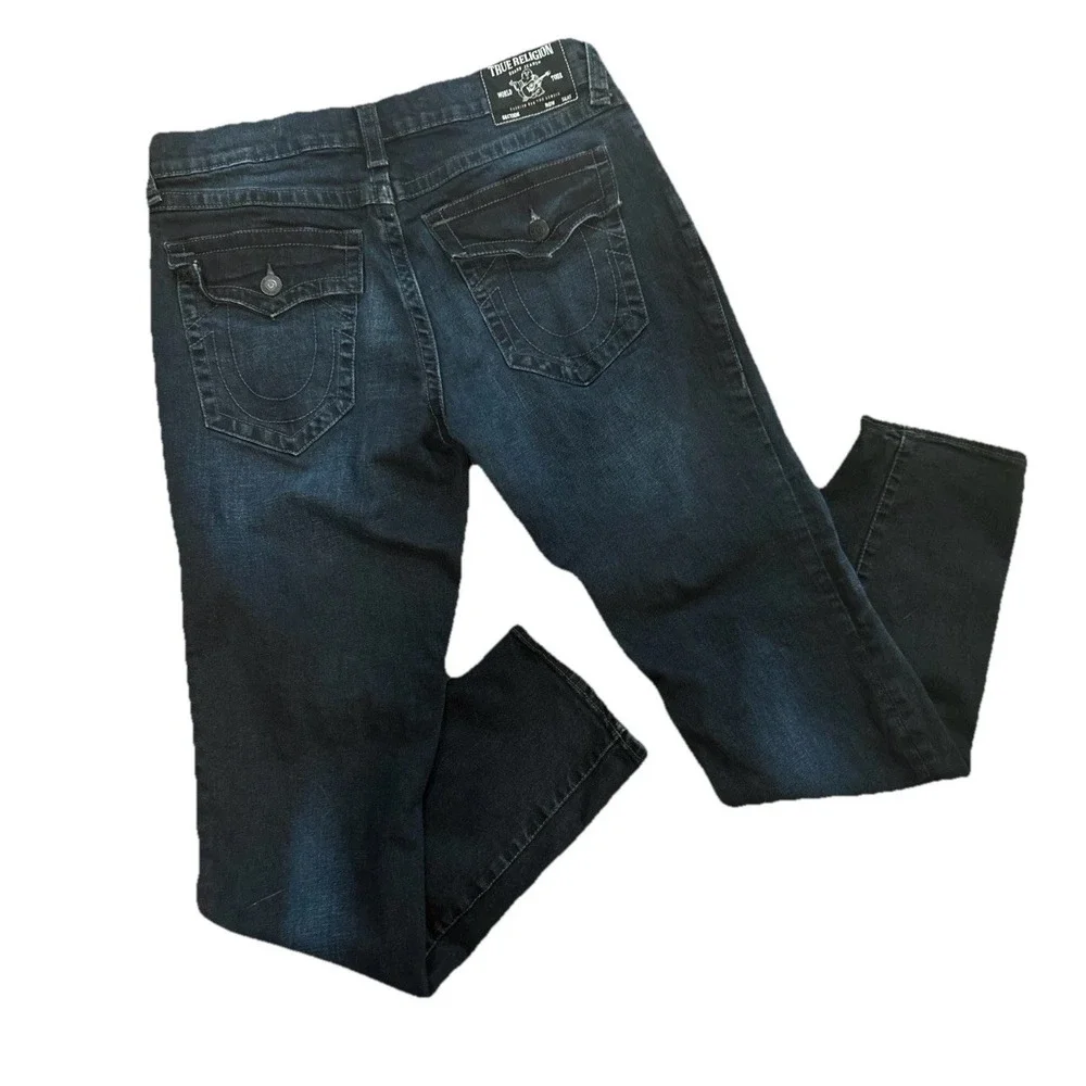 True Religion Geno Big T Flap Pocket Relaxed Slim Fit Jeans Men's Size 36x32.5